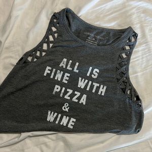 All is Fine with Pizza & Wine Tank Top